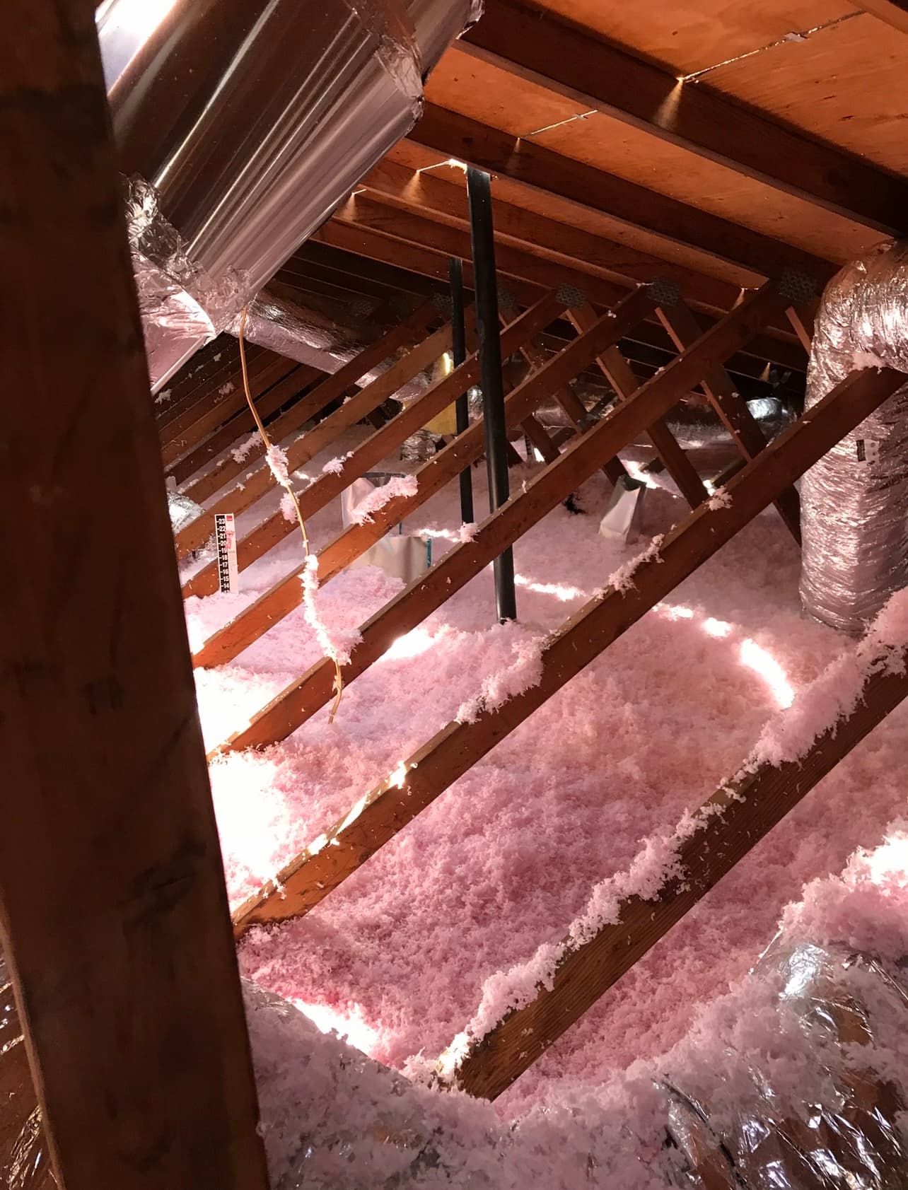 Brand new insulation in an attic